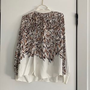 Reiss Magda Abstract Feather Print Blouse - Size 4, NWOT